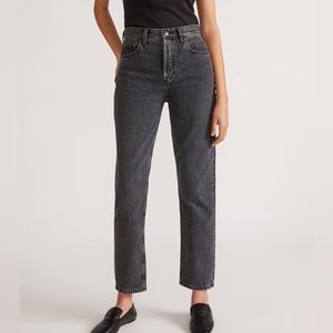 Everlane High-Rise Straight Jeans — Washed Black